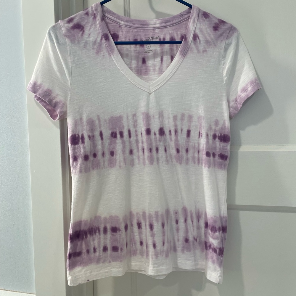 Purple Tie-Dye V-Neck Women's Top